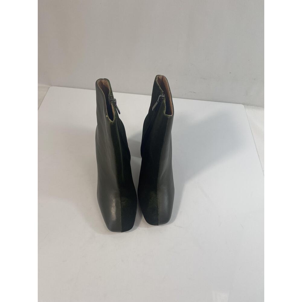 JAGGAR Boots Women's Size 5 Khaki Blocked Boot Velvet Ankle Heel Zip Pointed Toe - Picture 2 of 11